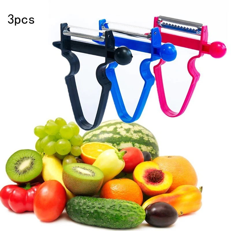 3pcs Magic Trio Peeler Set Slicer Shredder Peeler Cutter Multi Peel Stainless Grater Kitchen Tool and Gadget  Vegetable Cutter