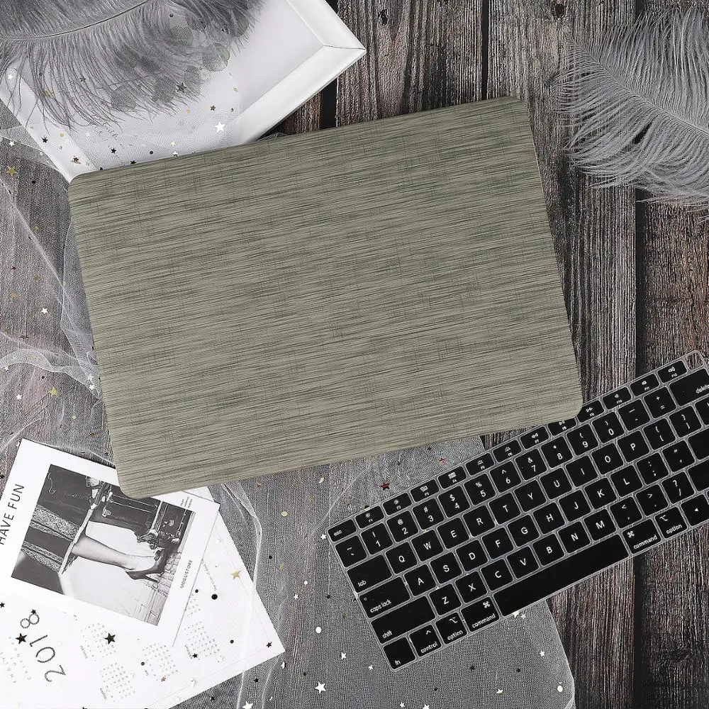 Жесткий чехол из искусственной кожи с текстурой под дерево для Macbook Air Pro 13 15