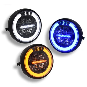 Retro 6.9 Inch Vintage Motorcycle Headlight LED Modification Customized Daytime Running Light  Motorbike Accessories
