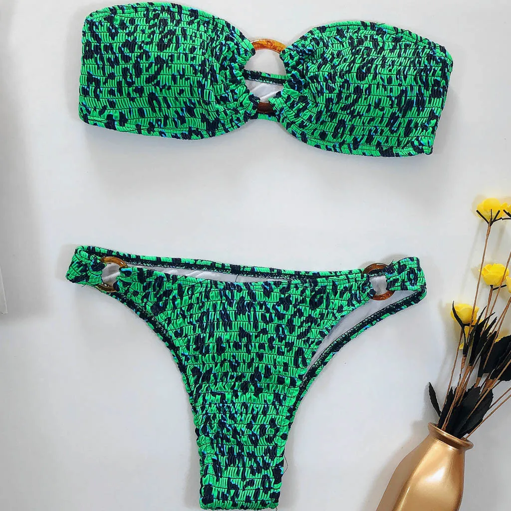

2020 New Summer Women Leopard Print Swimsuit Bikini Set Push Up Padded Biquini Swim Suit Swimwear Bathing Suit Brazilian Bikinis