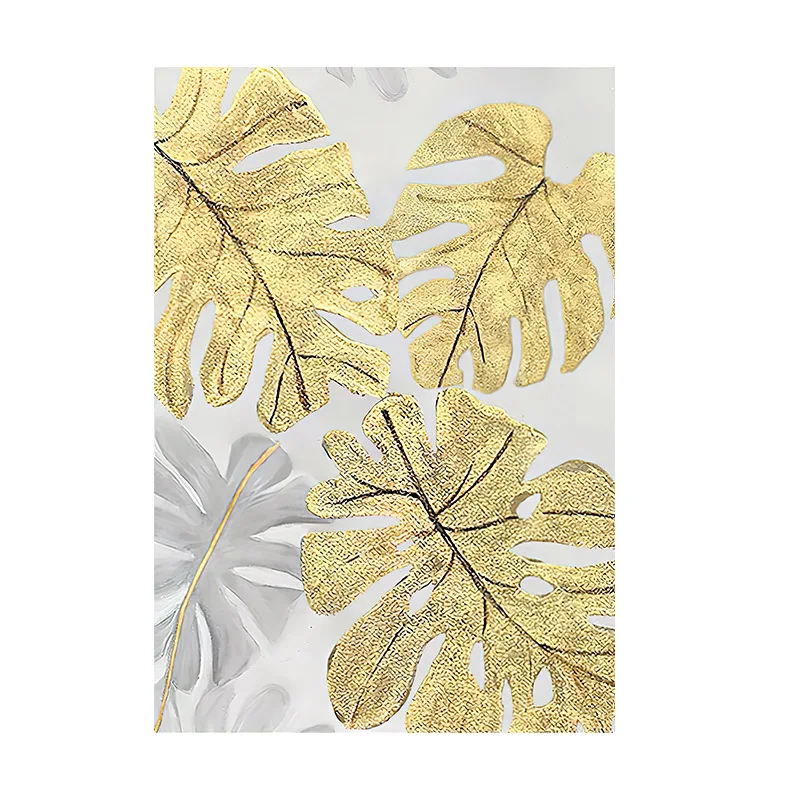

Golden Leaf Feather Decorative Canvas Painting Core Sofa Background Wall Art Canvas Home Decoration