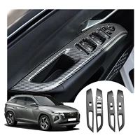 lfotpp car carbon fiber panel cover for tucson nx4 2021 long wheelbase door armrest button auto interior styling accessories