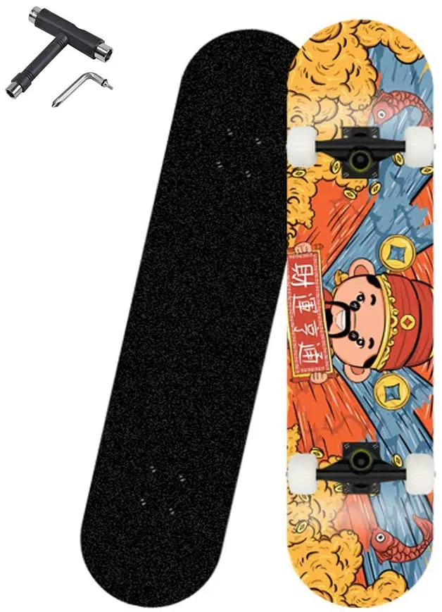 

Самокаты для начинающих, 31 "x 7,8" в комплекте 7 Слои Кленовый Скейтборд Дизайн для подростков и детей в вогнутой двойной удар двухслойные скей...