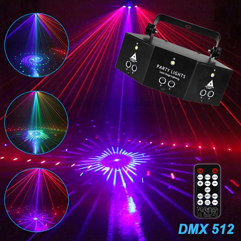 

9 глаза светодиодный диско-светильник Рождество лазерный проектор светильник s DMX 512 звук Управление дома декорации диджея этап светильник ...
