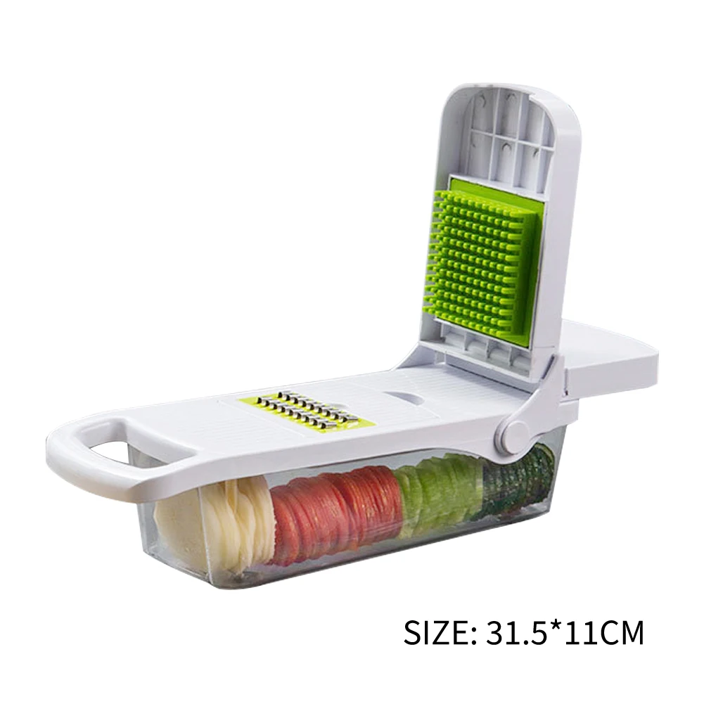

Multifunctional Vegetable Cutter Fruit Slicer Grater Shredders Drain Basket Slicers with Lid 9 In 1 Gadgets Kitchen Accessories