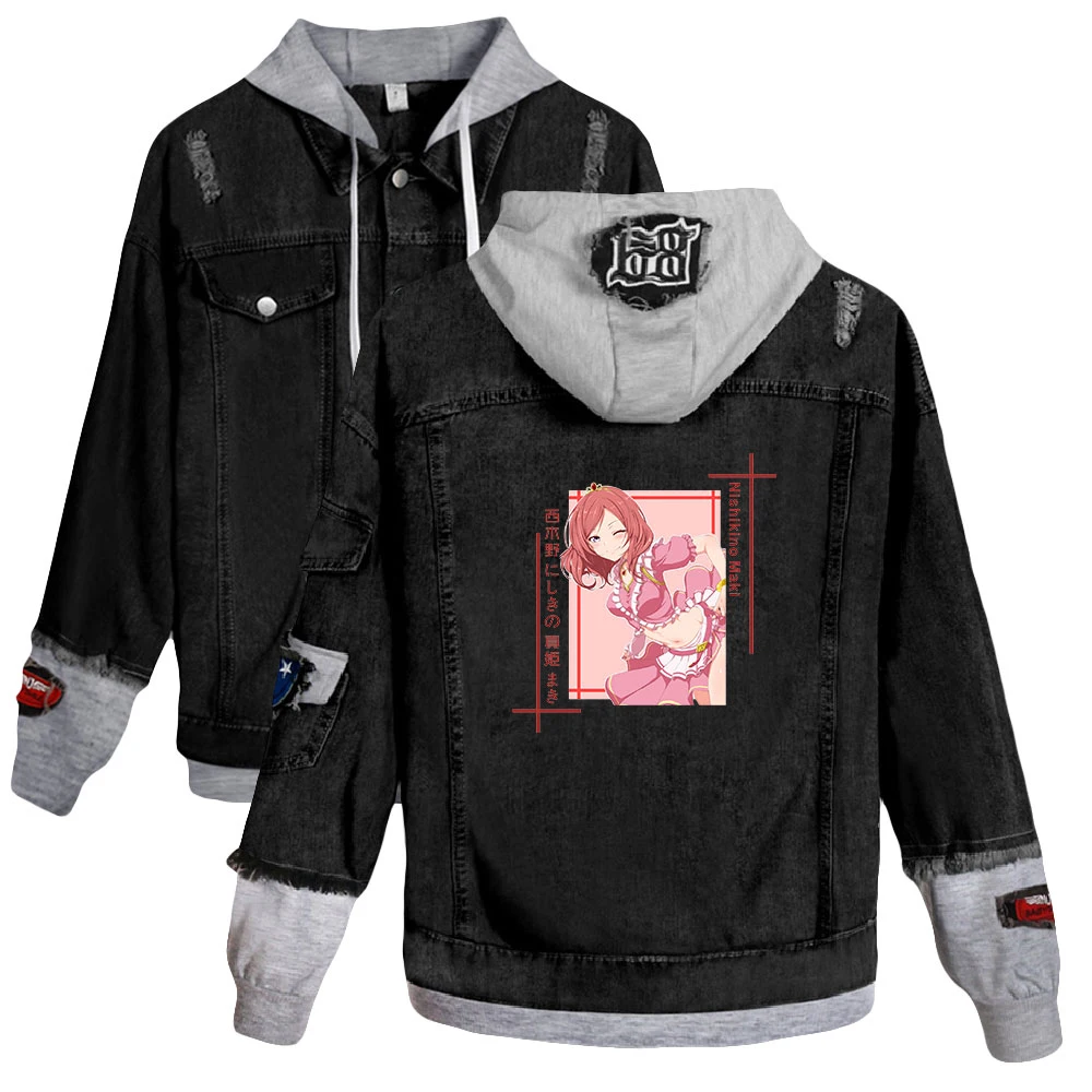 

2021 New Denim jacket Nishikino Maki 2D Print Casual Jacket Men Women Clothes