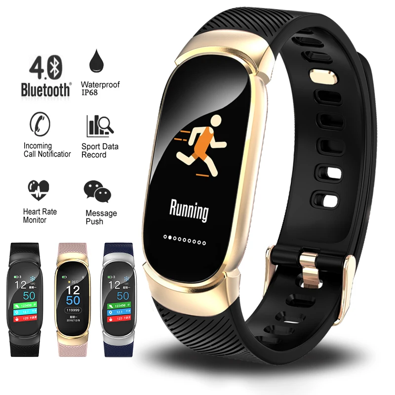 

Sport Smart Bracelet IP68 Waterproof Dynamic Heart Rate Blood Pressure Monitoring Fitness Tracker Smart Wristband for Men Women