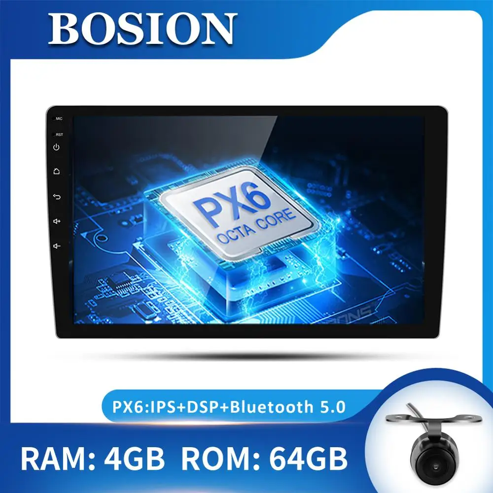 Bosion 1 din Android 10 0 IPS DSP PX6 автомобильное радио стерео GPS Навигация Аудио Видео плеер Wifi