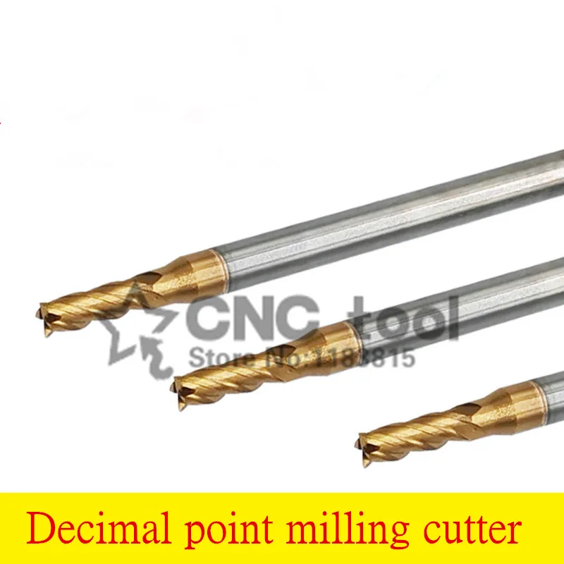 

decimal point Milling Cutter Alloy Coating Tungsten Steel Tool cnc maching EndMill HRC60 top milling cutter kit milling machine