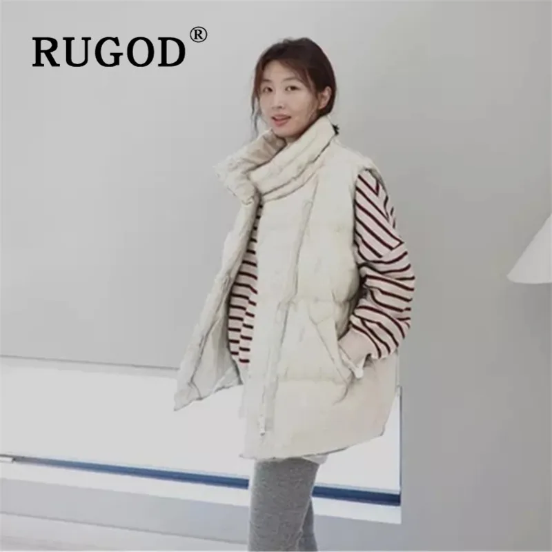 Женский жилет без рукавов RUGOD осенне-зимний теплый большого размера трикотажная