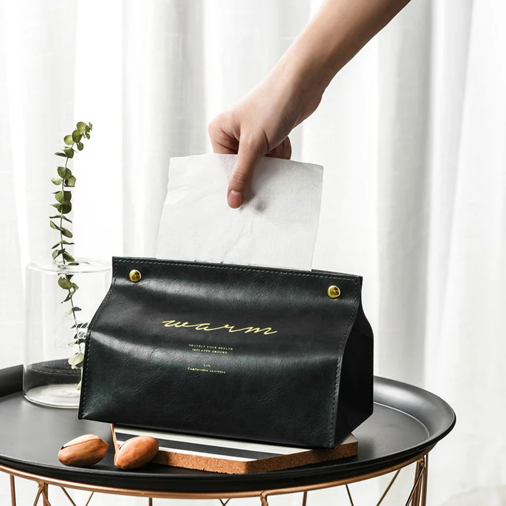 Nordic Style Leather Tissue Box Living Room Coffee Table Creative Paper Holder Car Home Decoration | Дом и сад
