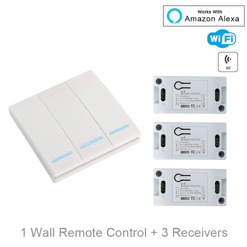 QIACHIP Wi-Fi tuya Smart переключатель Беспроводной дистанционного Управление светильник