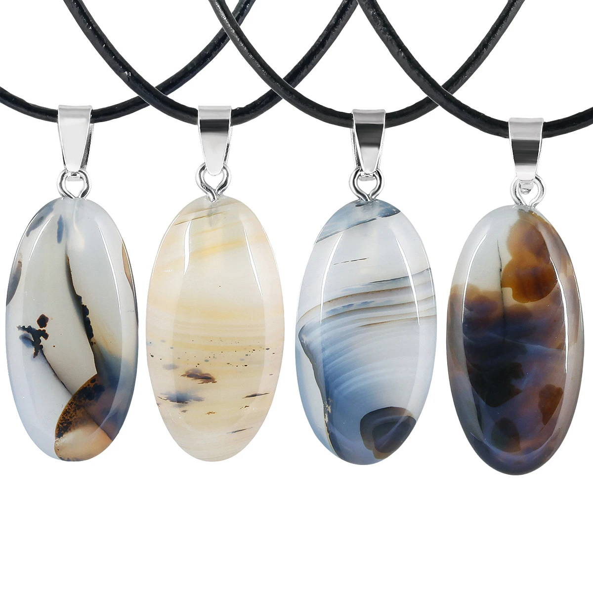 

Простое овальное лечебное длинное ожерелье с кулоном из хрустального камня для женщин, ювелирные изделия дружбы, нить 12-13 дюймов