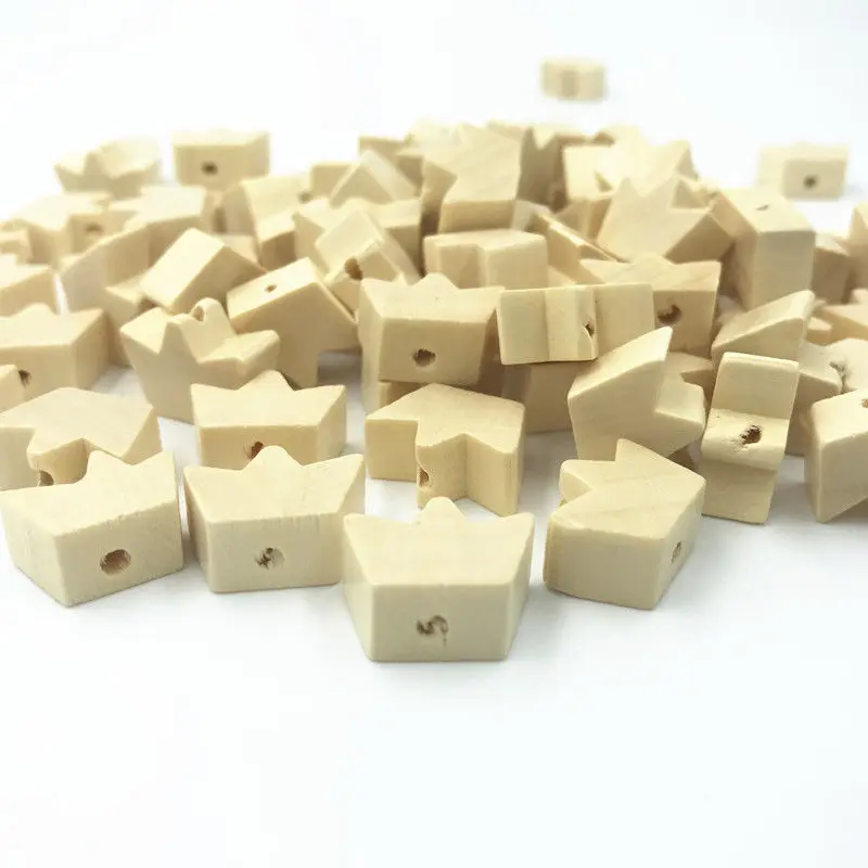 DIY 100 шт натуральный цвет Корона деревянные бусины разделитель для бисера