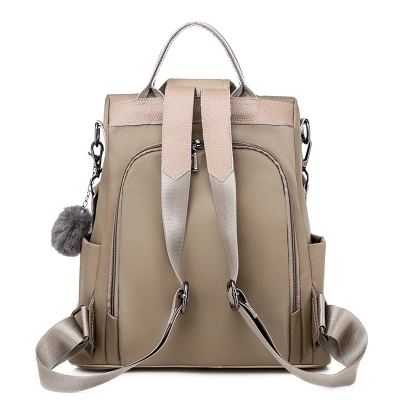 

2021 Women PU Leather Backpacks Female Solid Wool Ball High-capacity Fashion Backpack For Girls School Bag Back Pack