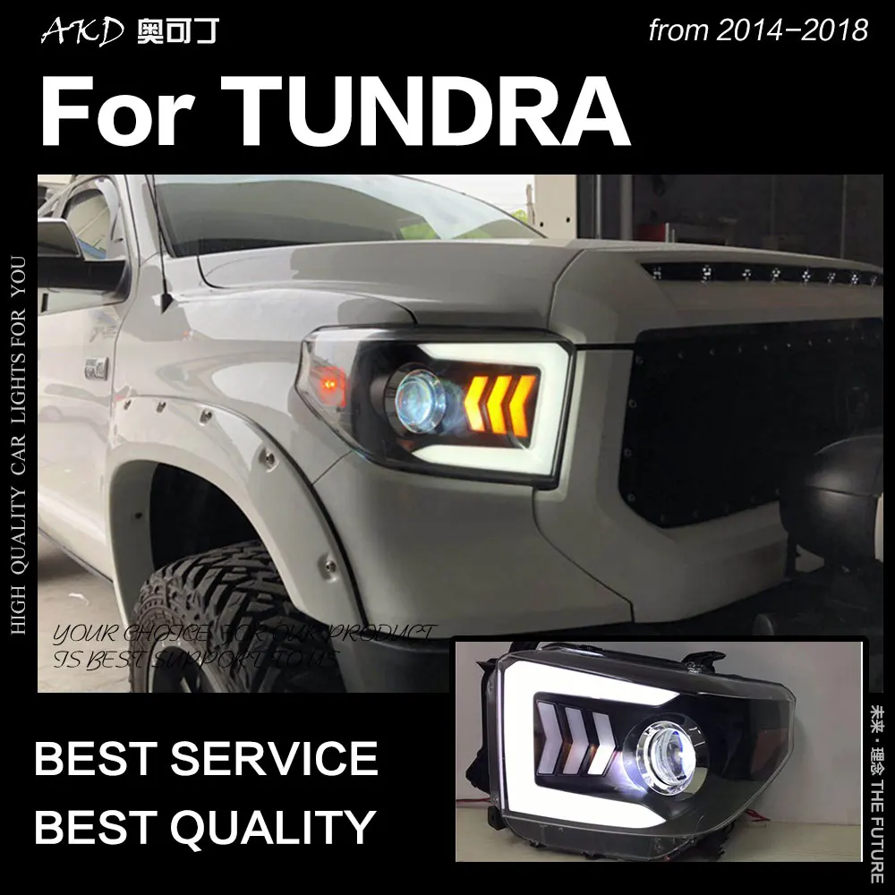 AKD автостайлинг для Toyota Tundra фары 2014 2018 Mustang дизайн светодиодный ные DRL