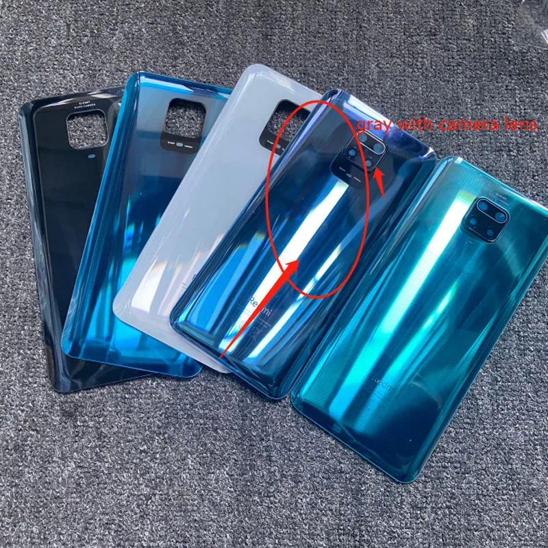For Xiaomi Redmi Note 9S Battery Cover Back Rear Housing Glass Door Panel Case With Camera Lens Replacement | Мобильные телефоны и