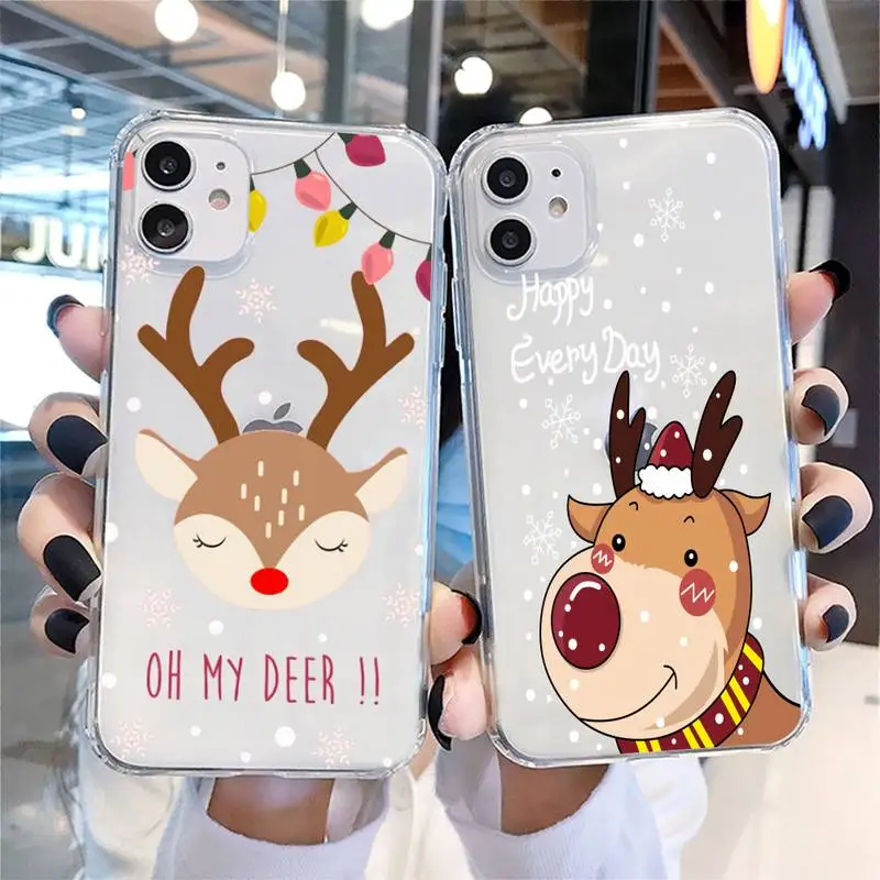Новогодний чехол для телефона iPhone SE2 11 11Pro XS MAX XR 7 8 6 Plus 5 5S SE 12 mini 12pro Max|Бамперы| |