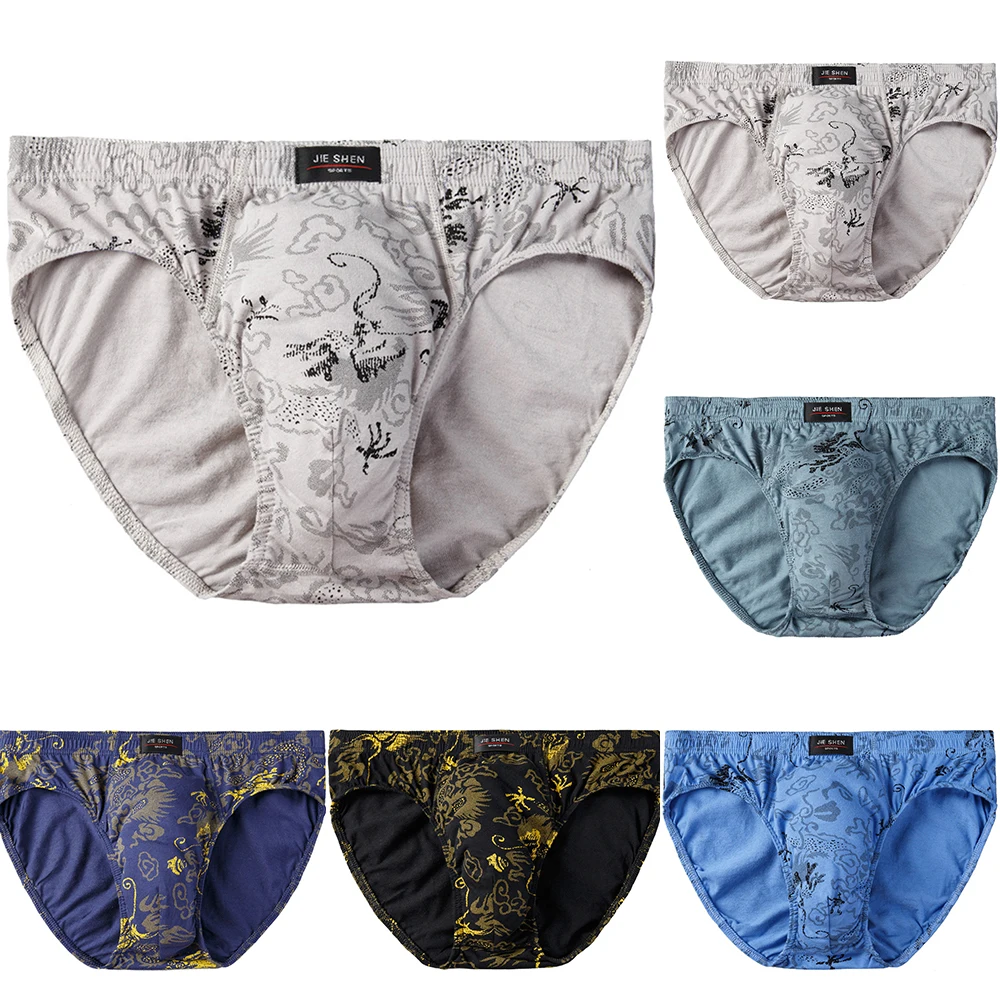 

New Men's Cotton Underwear Middle-aged And Elderly Panties Breathable Comfortable Underpant Quick Dry Male Shorts U Convex Pouch