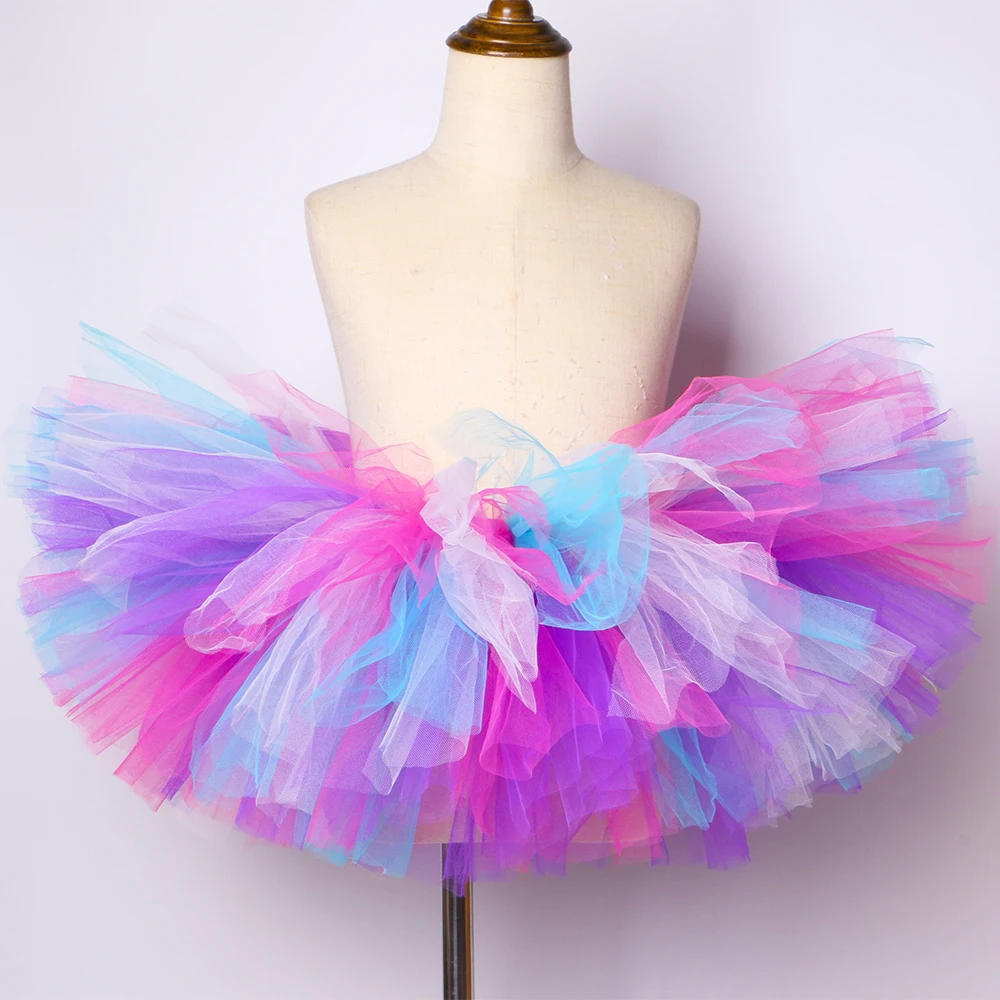 Пушистые платья-пачки для маленьких девочек юбка с радугой детская одежда пачка