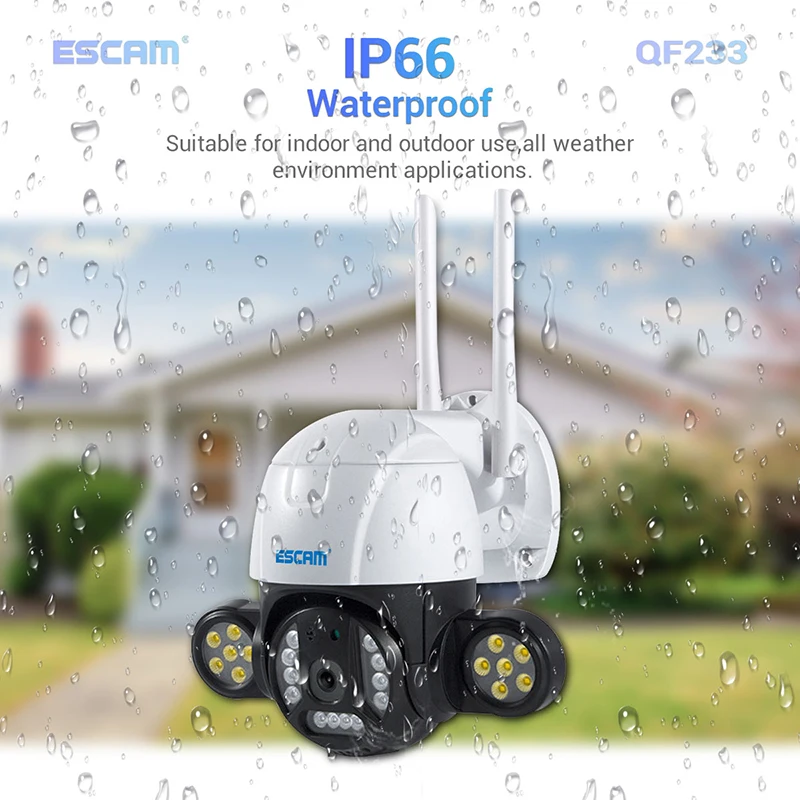 IP-камера ESCAM QF233 3 Мп с поддержкой Wi-Fi и датчиком движения | Безопасность защита