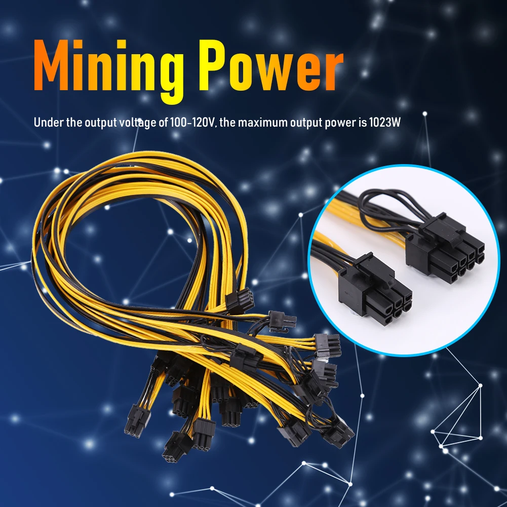 

1023W 1100W Power Supply PSU with Breakout Board + Power Cables for Mining