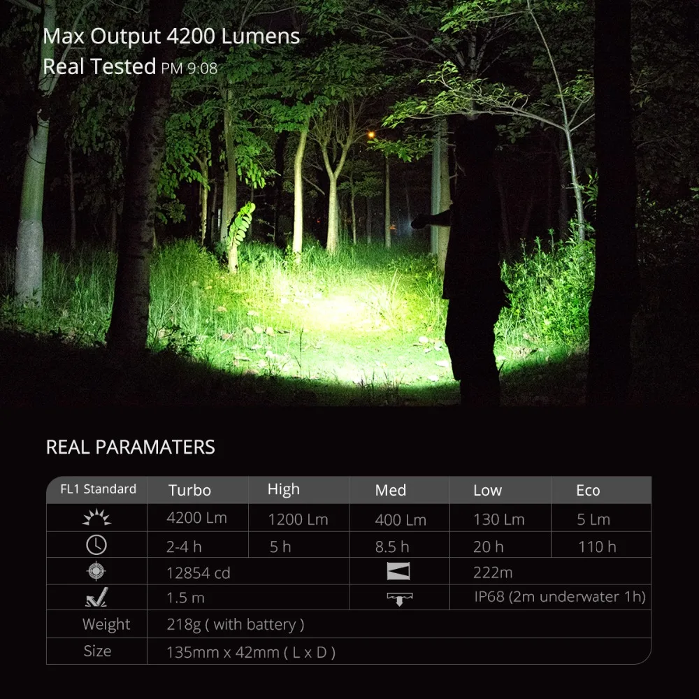 Günstig WUBEN Leistungsstarke Taschenlampe LED Wasserdicht Licht 4200 Lumen CREE XHP70 LED USB Aufladbare Taschenlampe Mit 21700 Batterie A21