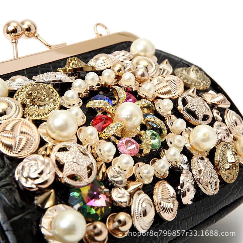 2019 черная женская сумка из лакированной кожи в стиле панк заклепка горного