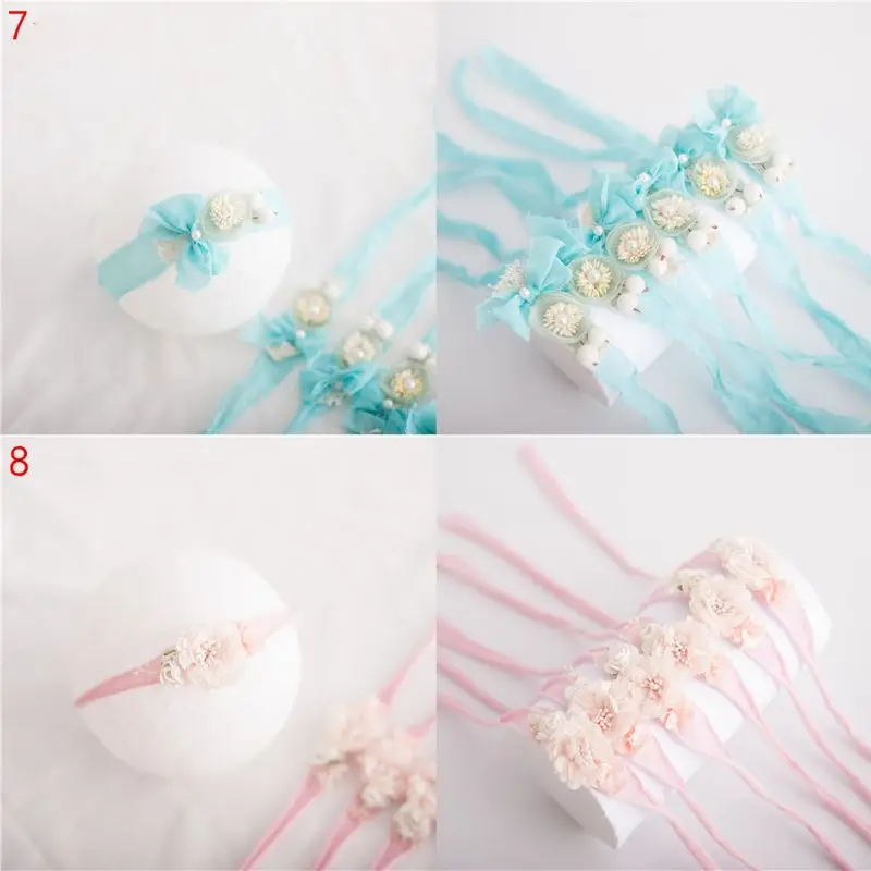 

Baby Headband with Flower Girl Photo Shooting Newborn Photography Props Headwear Q1FE