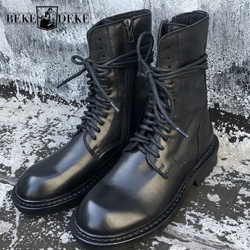 Винтажные женские рыцарские сапоги из натуральной кожи в британском стиле