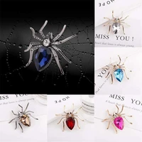 spider re artificial tone muti color crystal brooches pins fashion shining