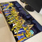 Коврик для мыши MRGBEST игровой, очень большой коврик для мыши из натурального каучука, с закругленными краями, в стиле аниме Saint Seiya, золотые святые