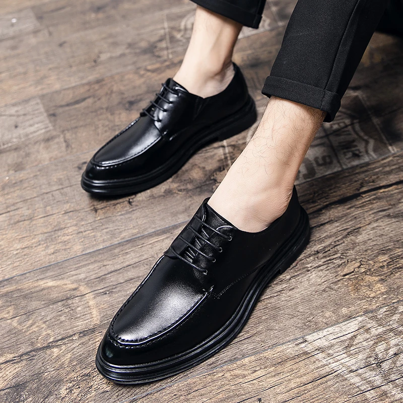 

Shoes Men Leather Brand Designer Party Wedding business Luxury Men's Oxfords lace up Casual Formal Alligator Shoes footwear