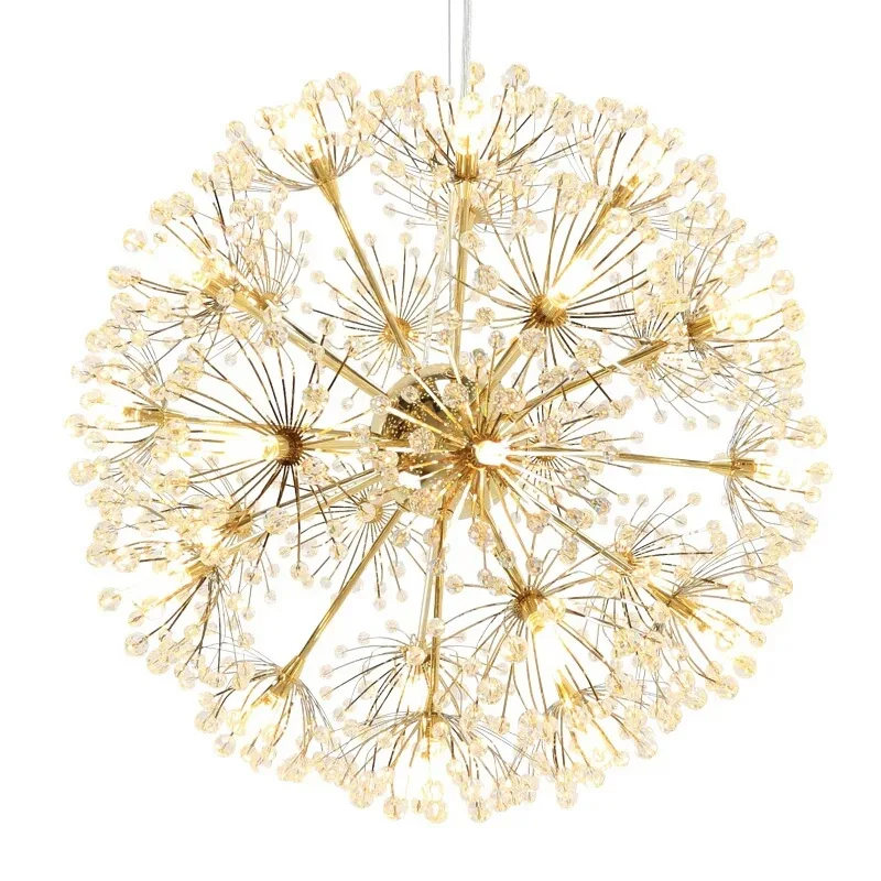 Goedkoop Nordic Moderne Circulaire Paardebloem Crystal Ball Kroonluchter Creatieve Led Woonkamer Restaurant Bar Lampen Eetkamer Lichten