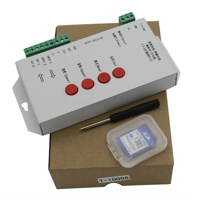 Стробое управление T1000S SD карта светодиодный контроль пикселей поддержка DMX512 WS2811