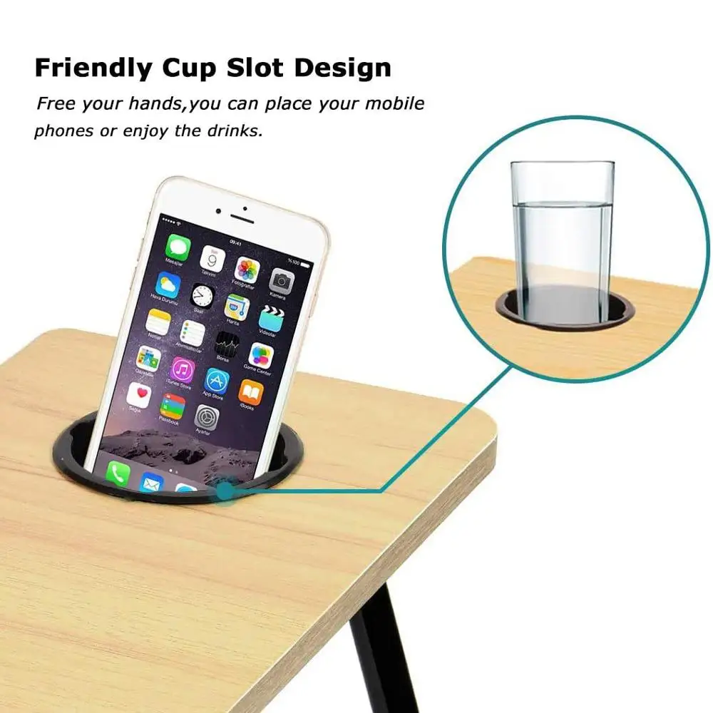 

Folding Laptop Desk for Bed Portable Computer Tray for Sofa Table for Writing 4 Angles Adjustable Laptop Table with Cup Holder