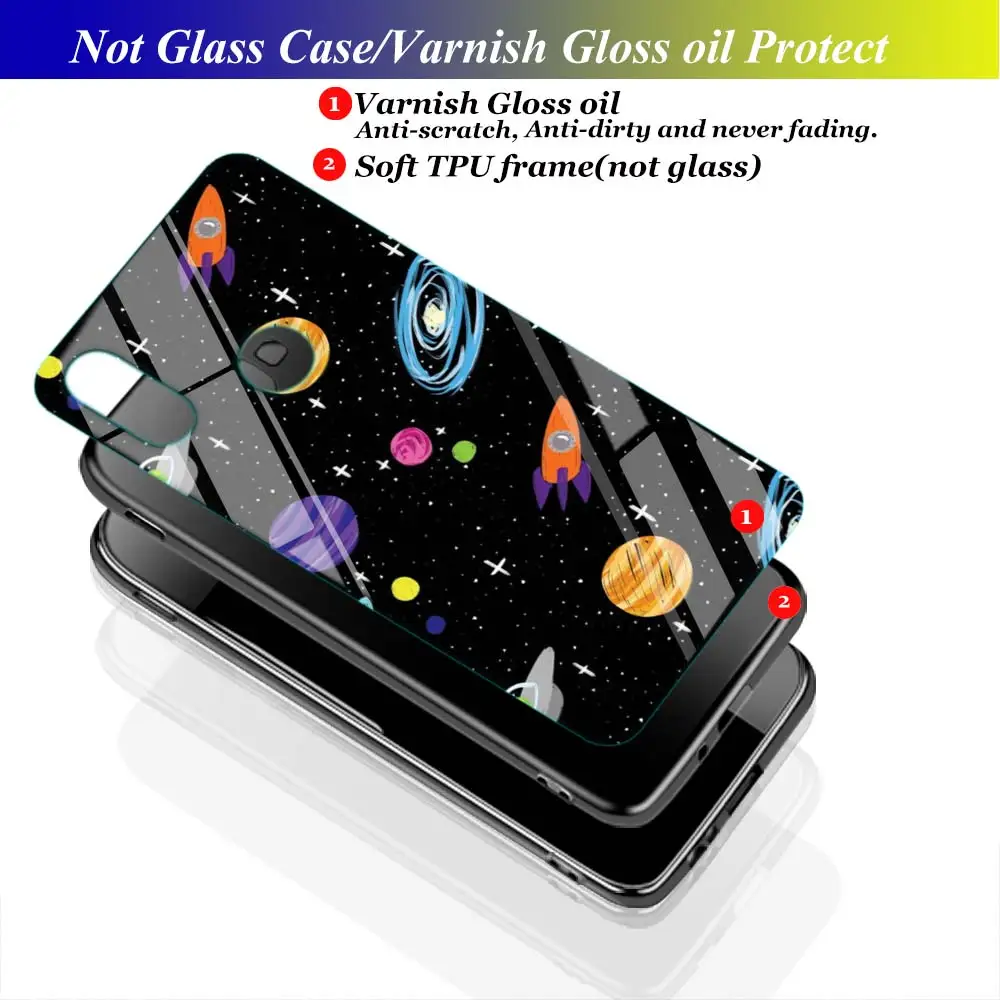 Black Cover Space Planet Stars for Xiaomi Mi A1 A2 5X 6X 6 8 9 9SE CC9 F1 9T 9TPro Play Super Bright Glossy Phone Case | Мобильные