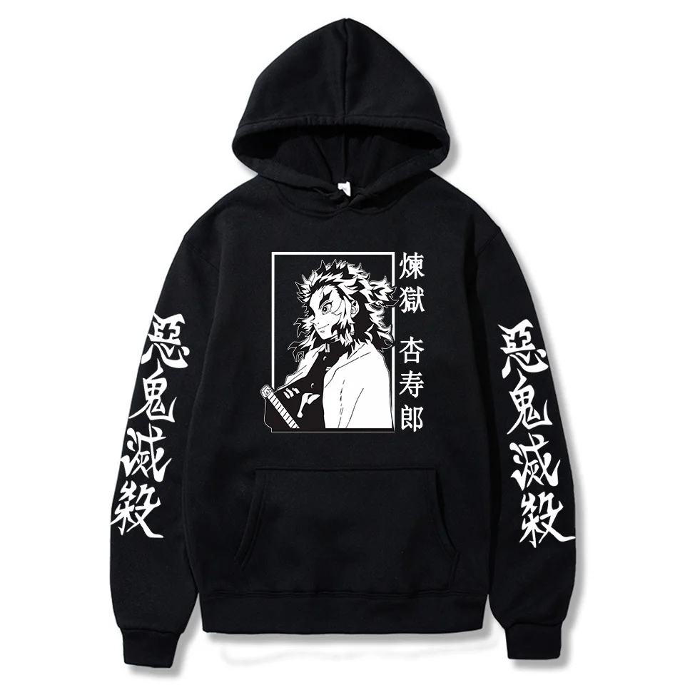 

2021 New Arrival Anime Costume Demon Slayer Kyojuro Rengoku The Flame Hashira Printing Hoodie Harajuku Pullover Sweatshirt