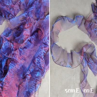 wave pleated organza lace trim ruffle folds purple gradient diy decor cuff neckline skirt wedding dress designer accessories