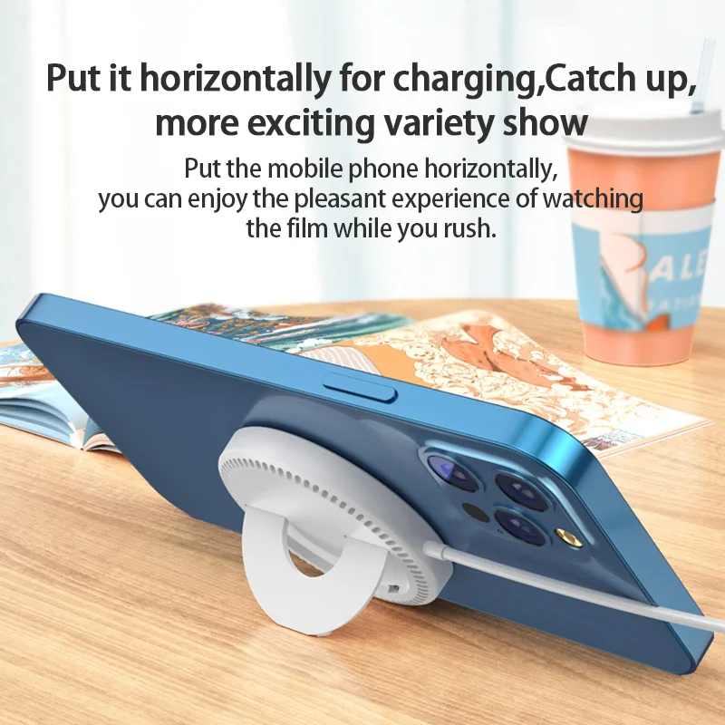 

Chargers 15w Round Mobile Phone Wireless Charging 45 Mobile Phone Holder Type-c Interface Holder Charging Combo