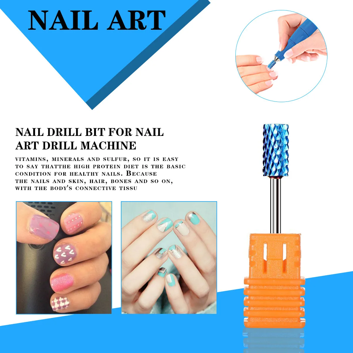 5 Type Nail Drill Bits For Electric Drill Manicure Machine Accessory Colorful Ceramic Milling Cutter Rainbow Tungsten Carbide#s