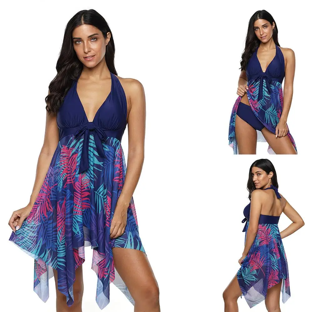 Женский сексуальный танкини с лесными листьями бикини пуш ап из двух частей