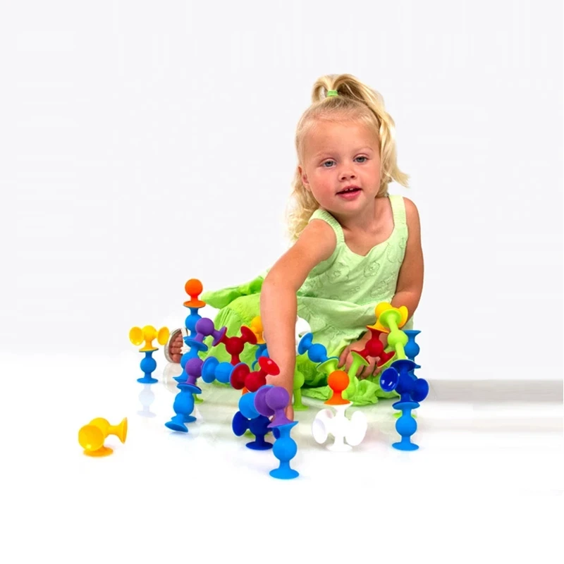 Новинка Мягкие строительные блоки для детей DIY Pop squigz присоска забавная