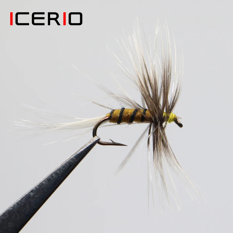 ICERIO 8 шт. серые комары Зебра мухи приманки на форель для ловли нахлыстом #14 | Спорт