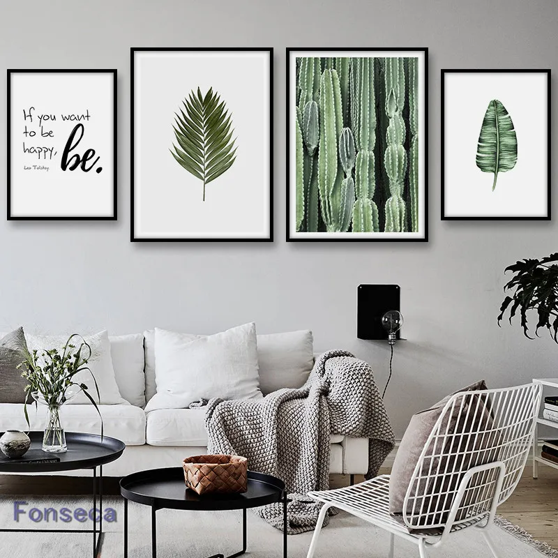 

Nordic Cactus Plant Posters And Prints Tropical Leaves Canvas Painting For Living Room Scandinavian Style Wall Art Pictures