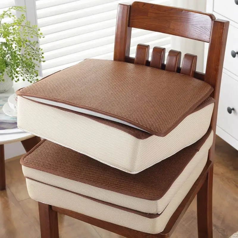 Rattan Mat Anti-Slip Seat Cushion Floor Pad Bedroom Dining Square Chair Ice Silk Pillows Car Heightening Tatami | Дом и сад