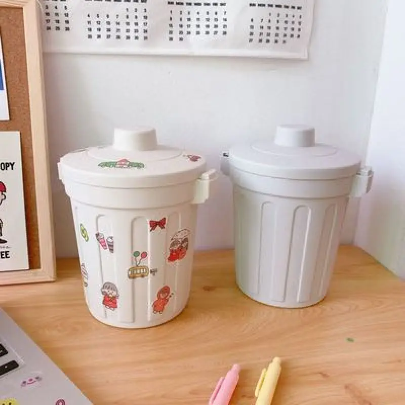 

Hot Sale Multifunctional New Desktop Mini Trash Can Tube Bedroom Creative Girl Heart Home Cute with Lid Net Red Mini Storage Box