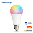 Умная светодиодсветильник лампа Intellithings Homekit, лампа с регулируемой яркостью, Wi-Fi, E27, 7 Вт, RGBCW, музыкальная синхронизация, поддержка Alexa, Google Home, Apple Siri, голосовое управление