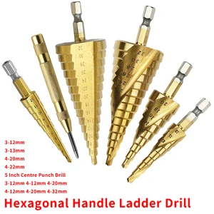 Титановое ступенчатое Коническое сверло 3-12 мм13 мм 4-122032 мм, фреза из быстрорежущей стали 4241 для листов, металлообработки, сверления дерева, электроинструмент