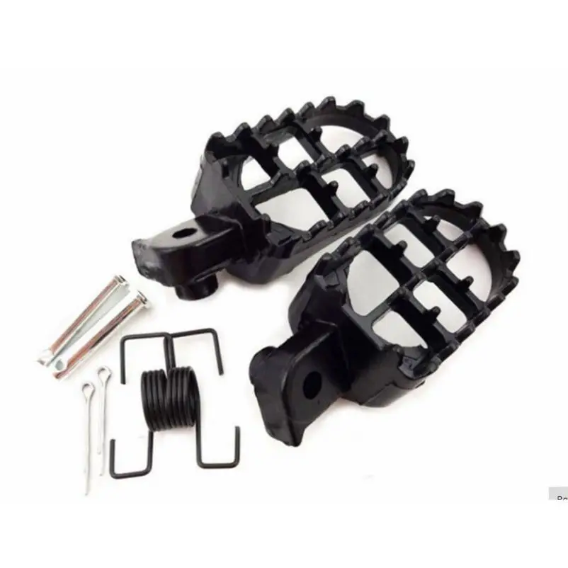 

2x Motorcycle FootrestsPedals Pegs Foot Pegs Black Aluminium Pedal Pads